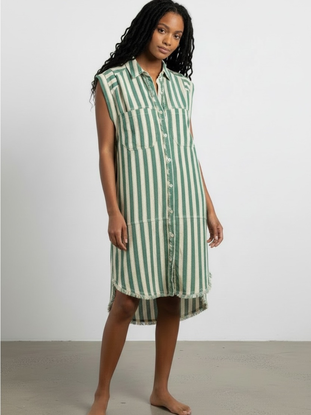 0088. We The Free Half Moon Striped Tunic/Dress